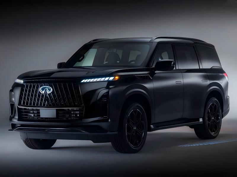 Fekete külső készlet / 3.5T V6 Power - A 2026 Infiniti QX80 Sport verzió hivatalos képei